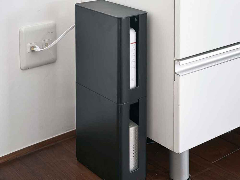 YAMAZAKIのスマート重ねられるスリムルーター収納ケース