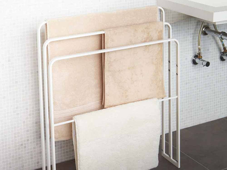 Yamazakiタワー横掛け3連バスタオルハンガー