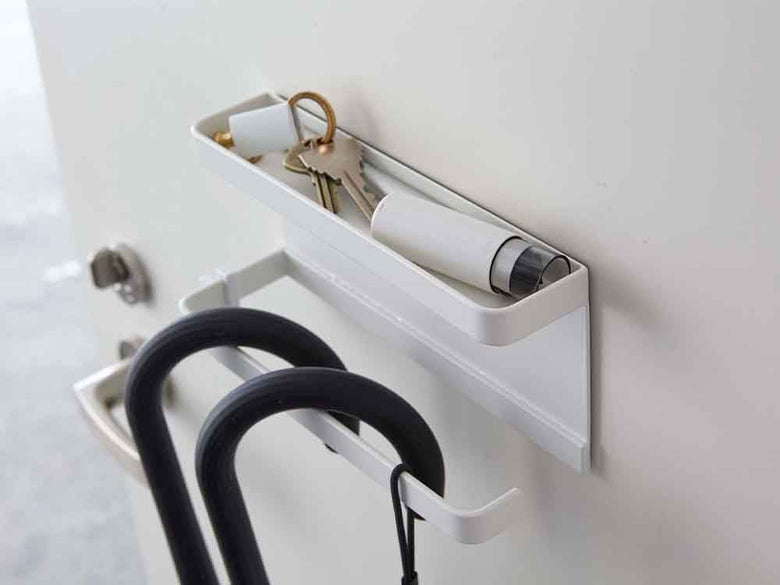 銀色スチール製トレー付きマグネットアンブレラホルダー