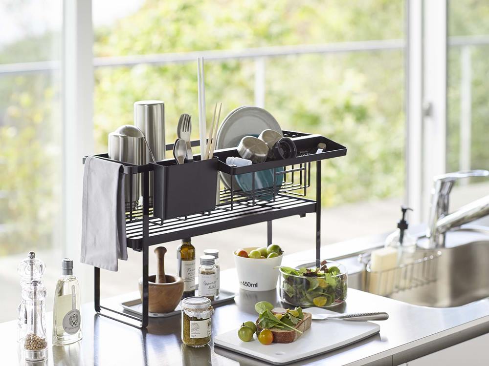 タワー製スリム2段水切りバスケット