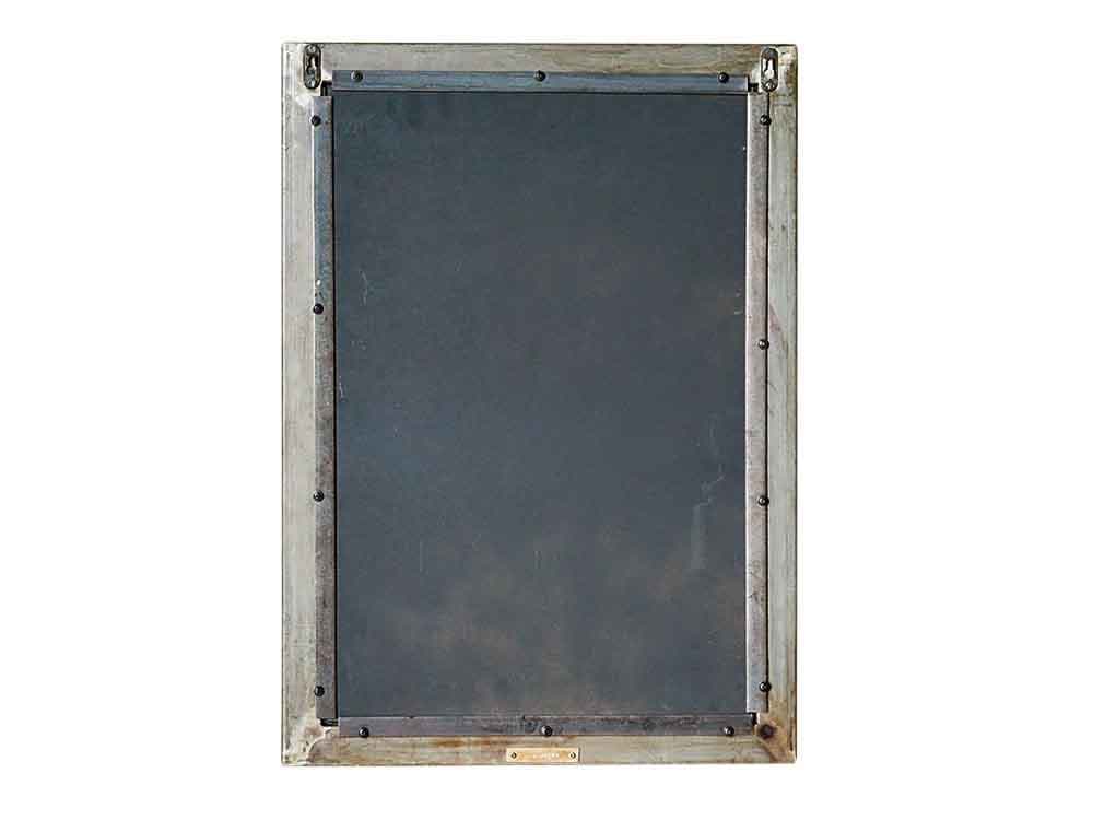 グレーとシルバーのアイアンフレームミラー