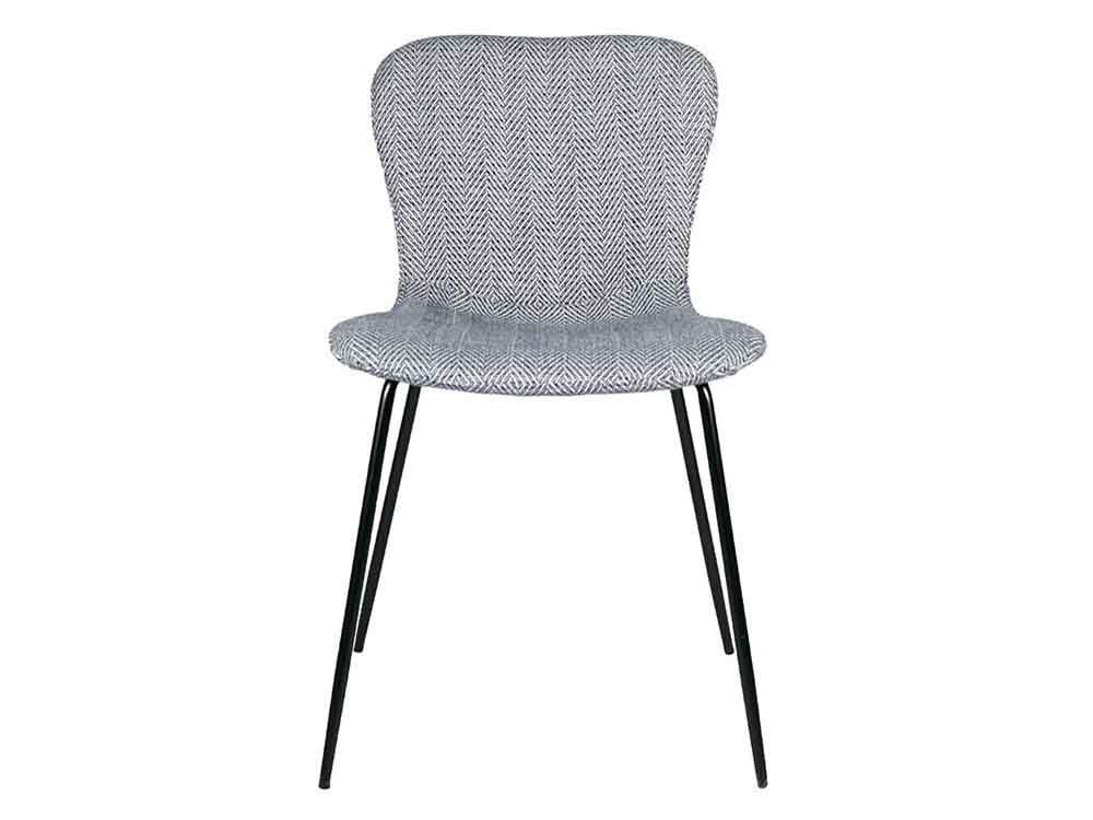 黒色ヘリンボーン柄のジップデザインチェア