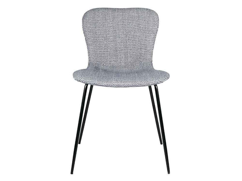 黒色ヘリンボーン柄のジップデザインチェア