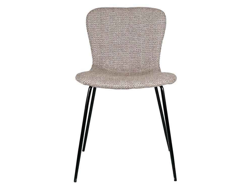 ヘリンボーン柄ネイビーブラウンのジップチェア