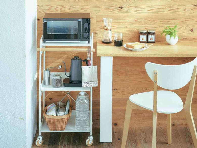 Mashリヴスチールワゴン、木製取手付き