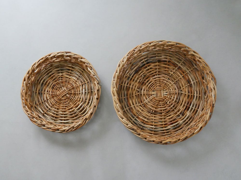 自然素材の楕円形ウィッカーバスケット