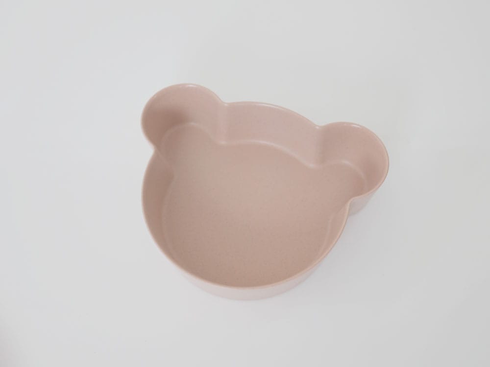 ピンクのベア柄キッズボウル