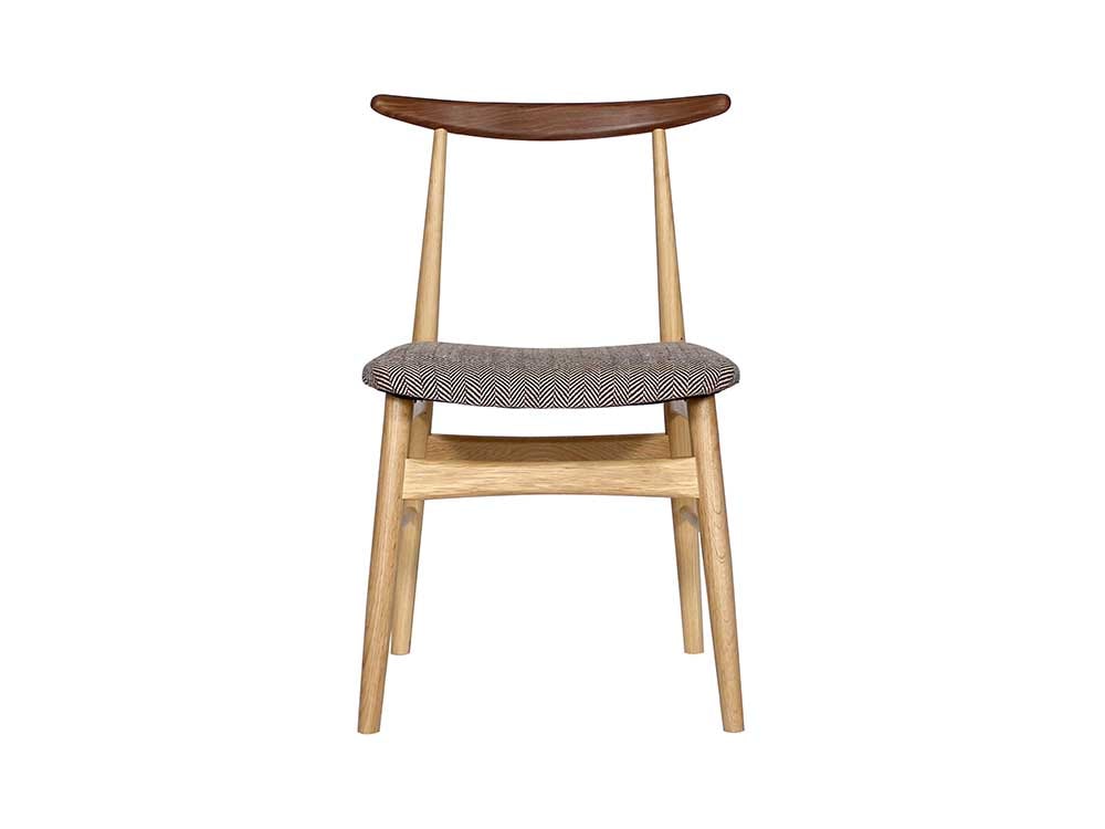 ヘリンボーンチャコールブラウンのアデペシュSORMダイニングチェア