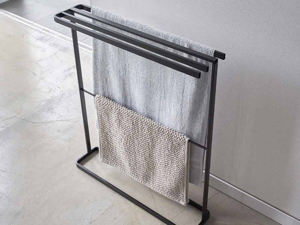 山崎タワー型スリムグレーバスタオルハンガー