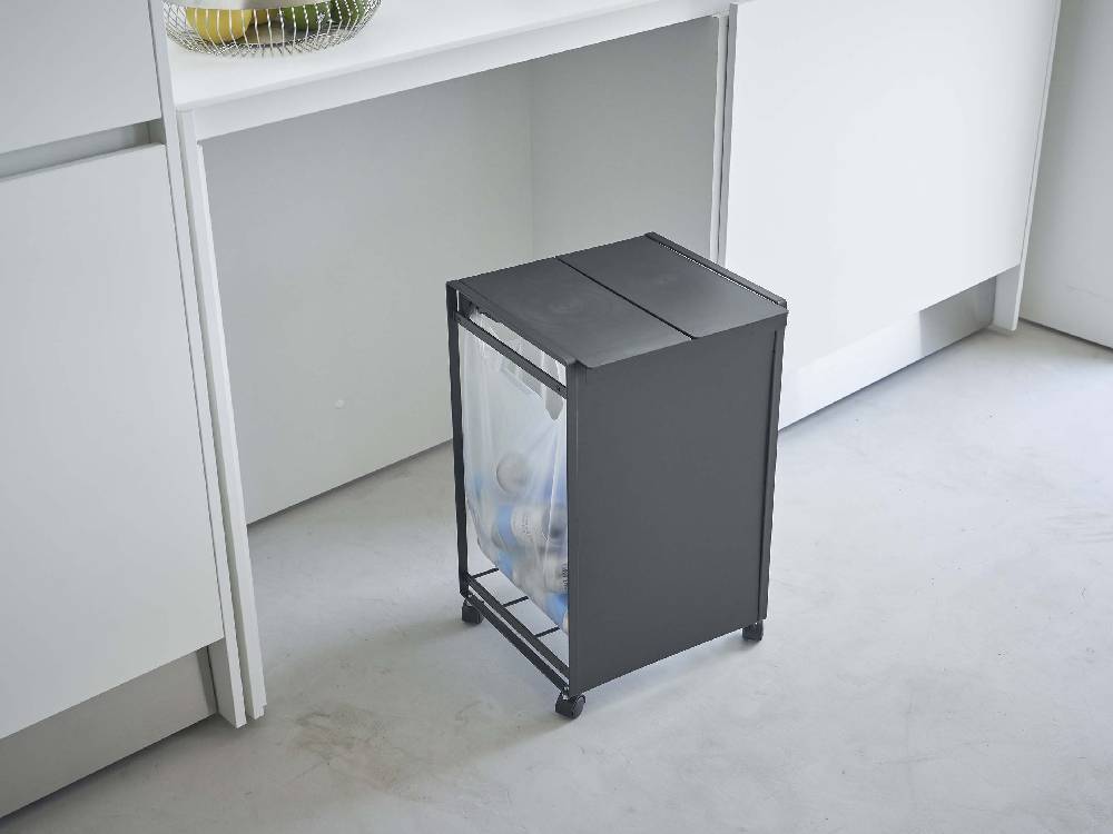 タワー製蓋付き目隠し分別ダストワゴン