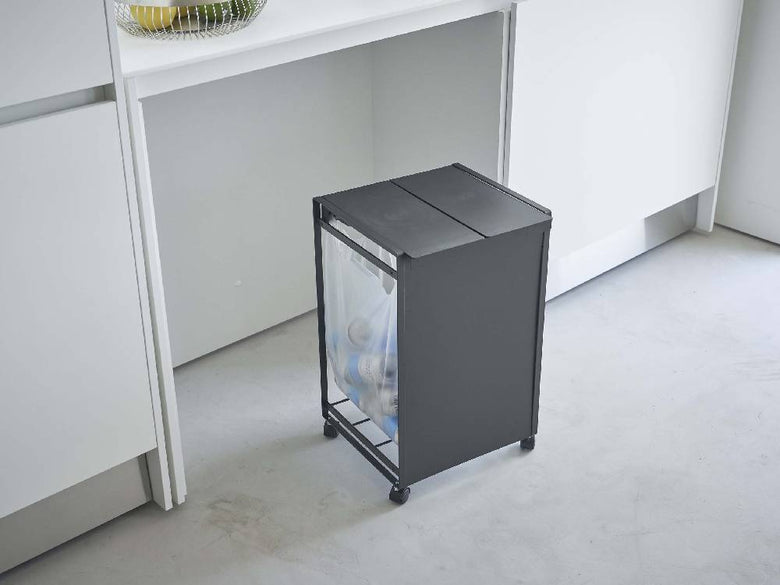 タワー製蓋付き目隠し分別ダストワゴン
