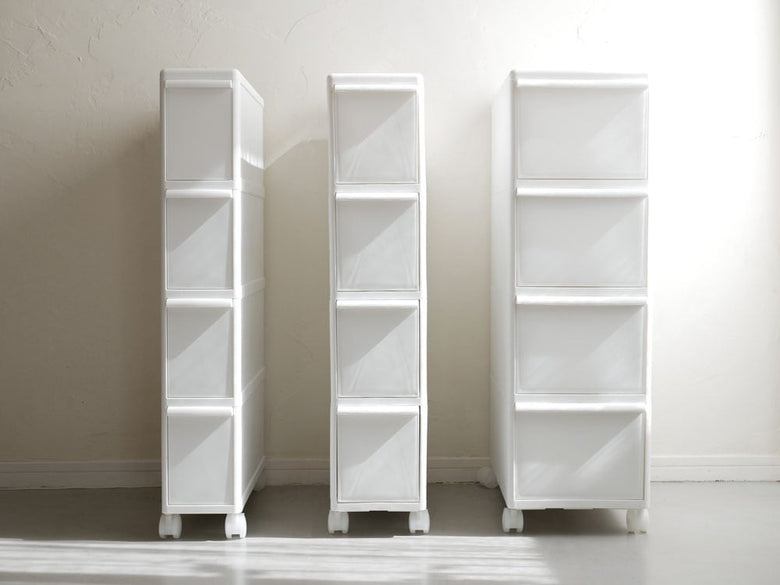 ライクイット キャスター付き4段スリム収納棚