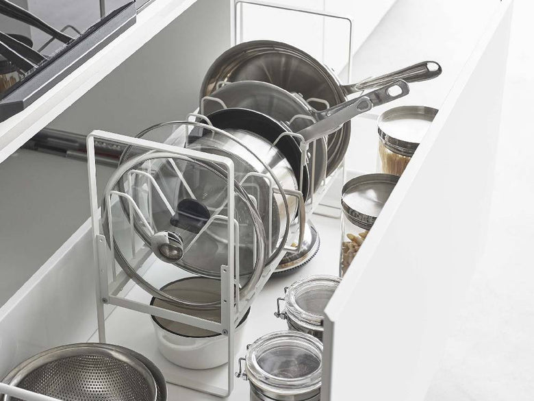 タワーのシンク下用2段鍋蓋・フライパン収納ラック