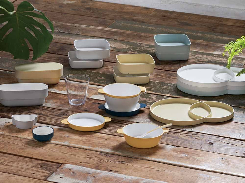 【tak./タック】フルーツナッツ ライトイエローの蓋付き陶器セット