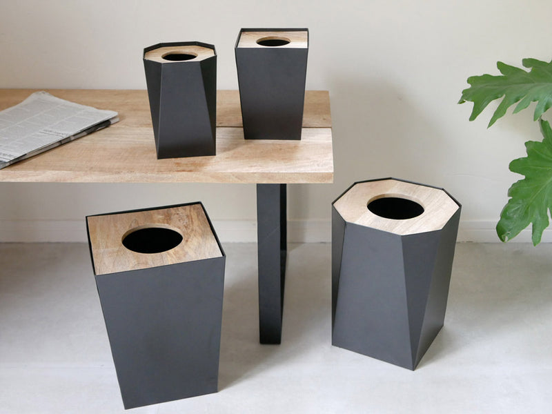 POSH LIVINGのアイアンと木材製ダストボックス