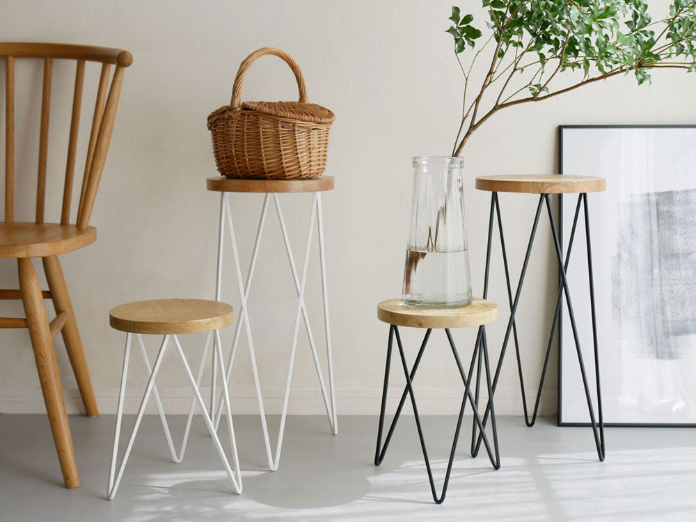 POSH LIVINGのアイアンと木製サークルスタンド