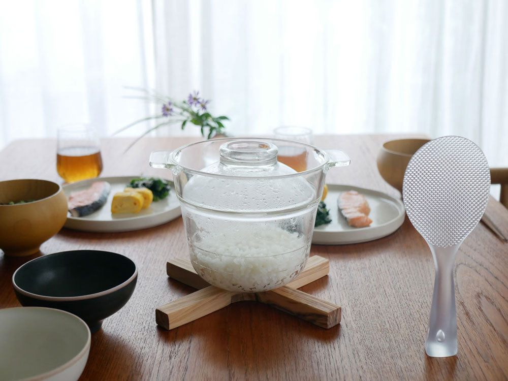 HARIO（ハリオ）の一膳屋、耐熱ガラス製で0.5～1合用の米容器