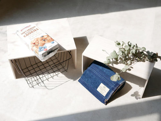 like-itプラスラック、ナチュラル素材の棚