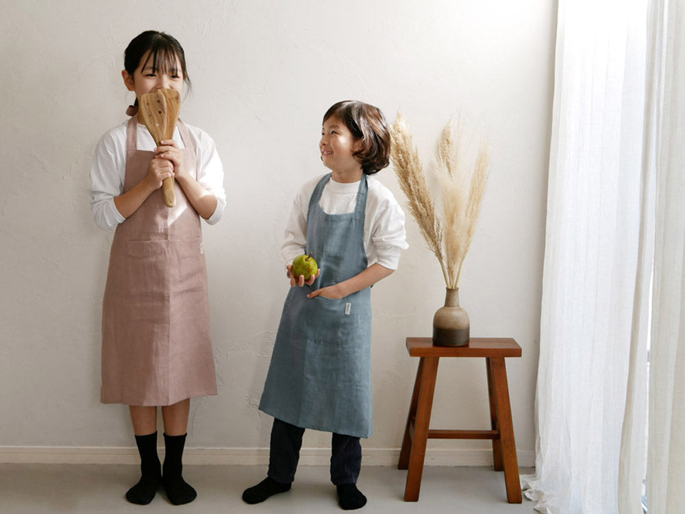 Magic Linenのヨーロッパ産亜麻キッズエプロン