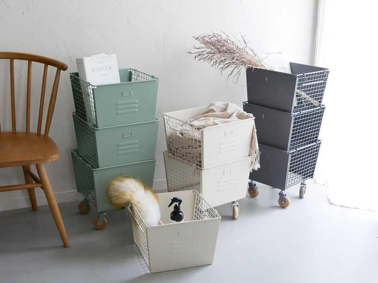 マッシュ製スチールリヴ3段スタッキングボックスセット