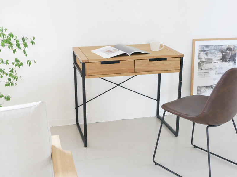 アデペシュ製オーク無垢材と黒スチールのスプレムデスク