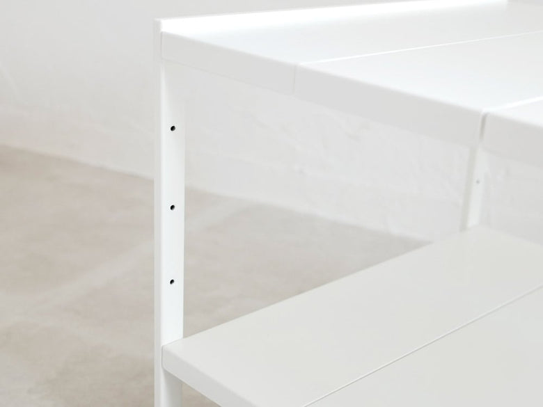 YAMAZAKIタワー伸縮2段シンク下ラック、灰色スチール製