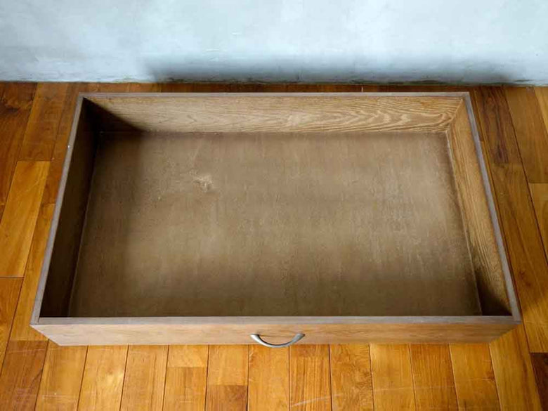 アデペシュ製アッシュ突板のベッドオプションドロワー