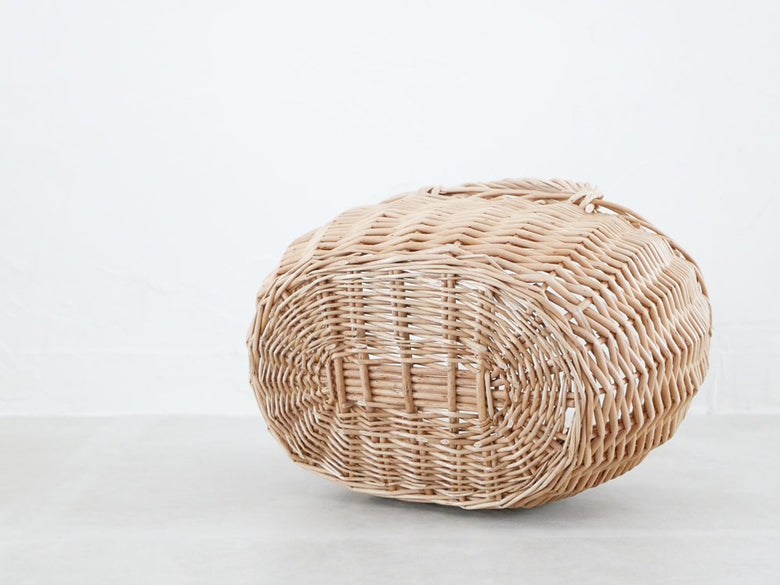POSH LIVINGの柳製ナチュラルウィッカーバスケット、収納やピクニックに最適