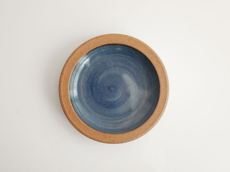 青色の陶器プレート、アデペシュ「私のプレート」