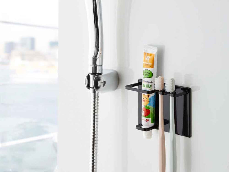 マグネット式バスルームチューブと歯ブラシホルダー