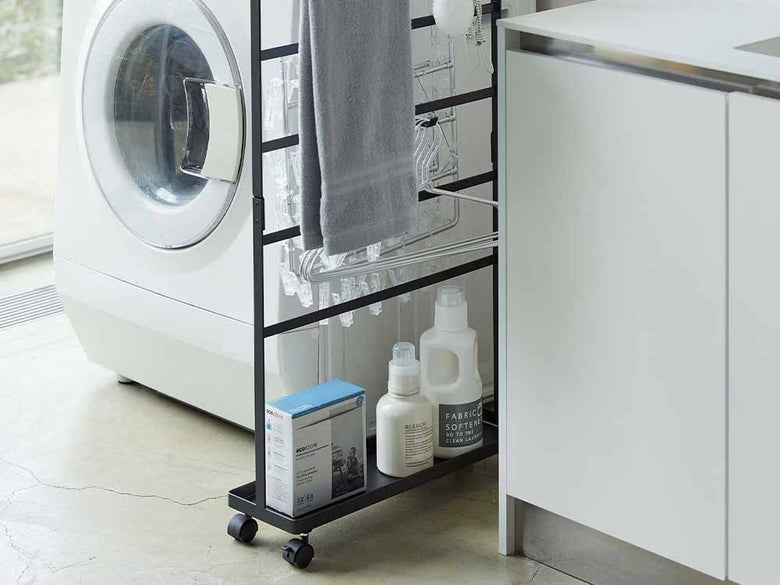 タワー洗濯用品収納ワゴン、キャスター付き