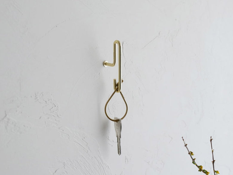 真鍮製キーリングとフック