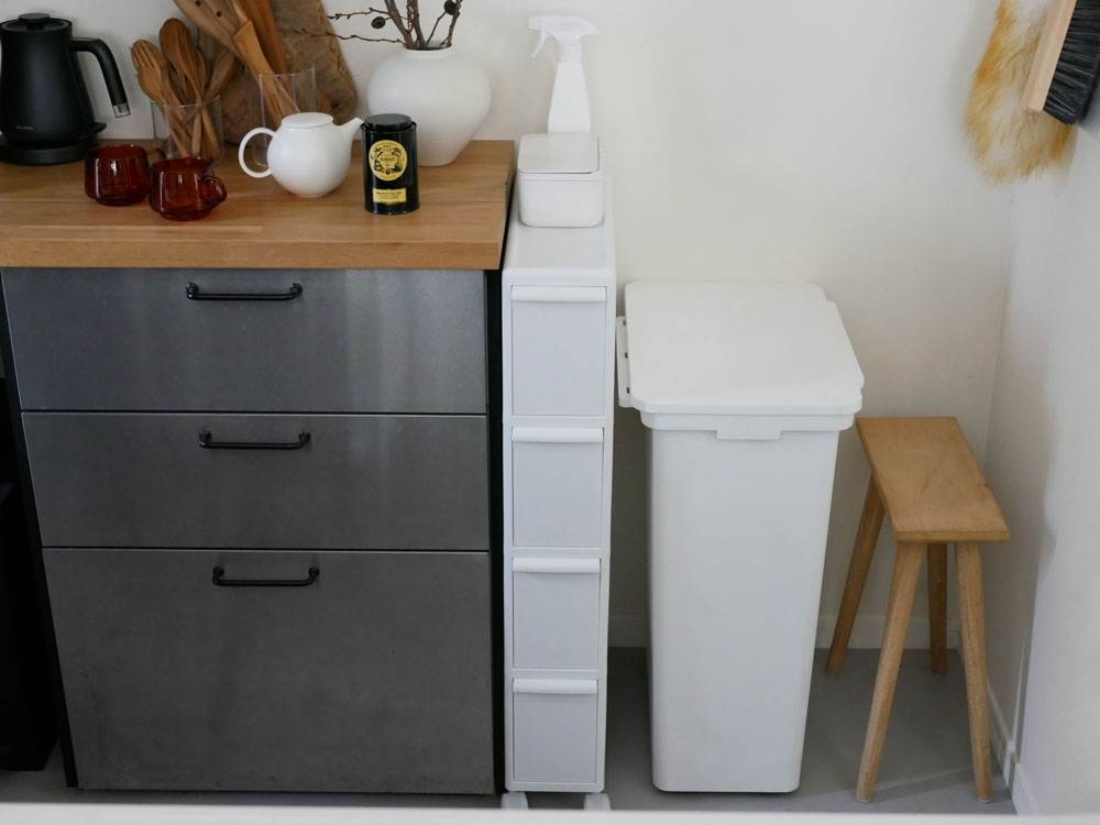 【ライクイット】スリムストレージ4段キャスター付き