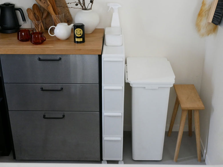 【ライクイット】スリムストレージ4段キャスター付き