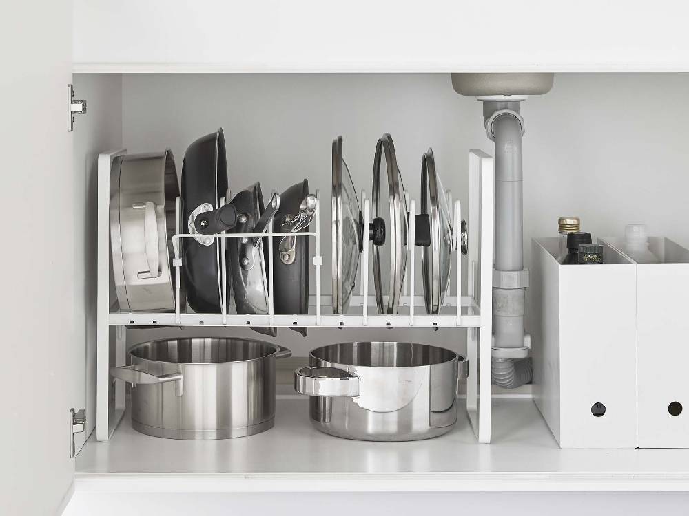 タワーのシンク下2段鍋蓋・フライパン収納ラック