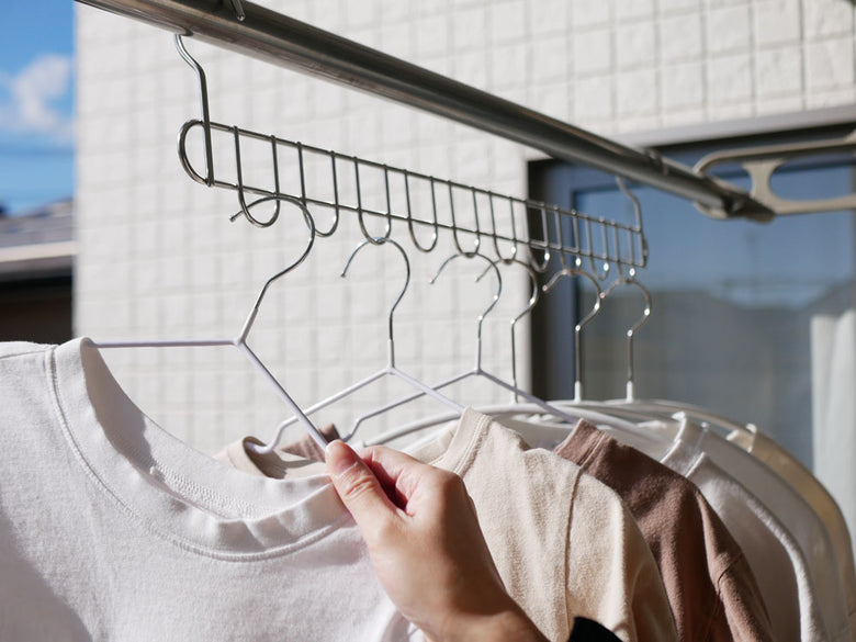 シルバーのステンレスフック10連ハンガー