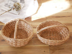 POSH LIVINGの柳製ウィッカーバスケット、ラウンド形状で約35cmの直径