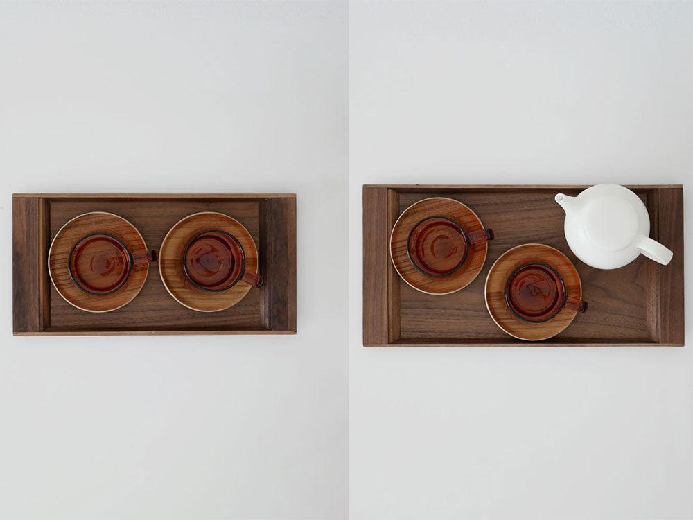 SEPIAノンスリップトレイ、ウォルナット天然木製