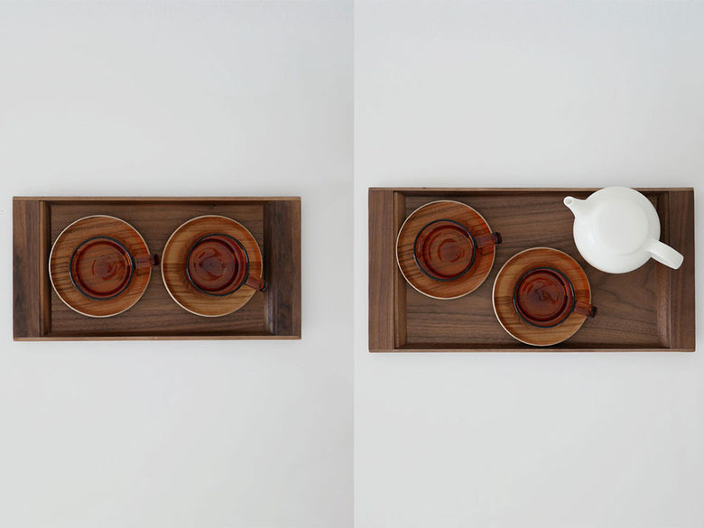 SEPIAノンスリップトレイ、ウォルナット天然木製