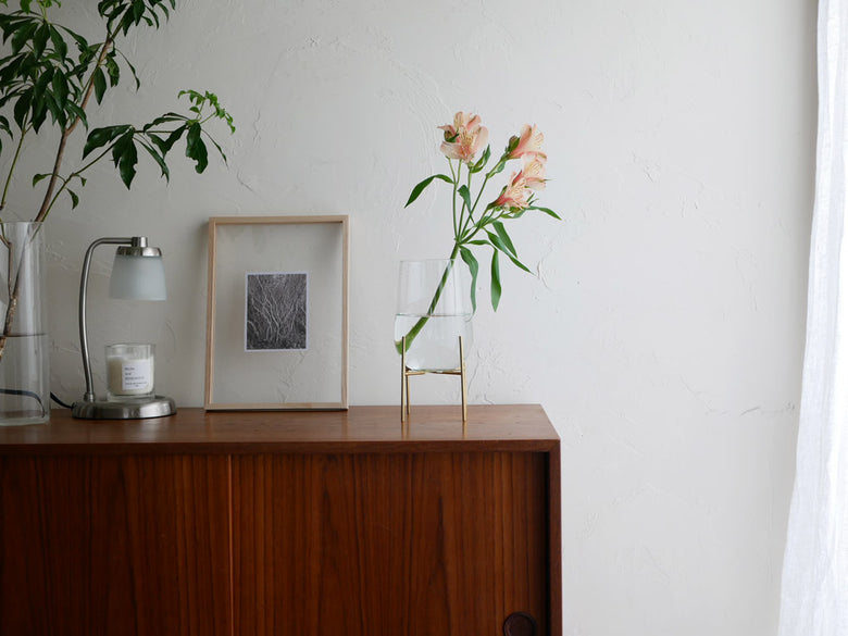 ホーンプリーズ製オヴァル型リサイクルガラスフラワーベース