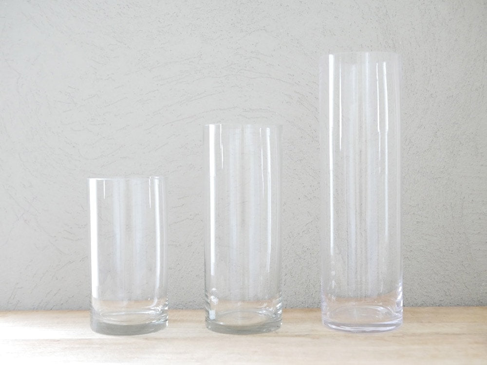 BOB CRAFT製 透明ソーダガラスの円筒ベース