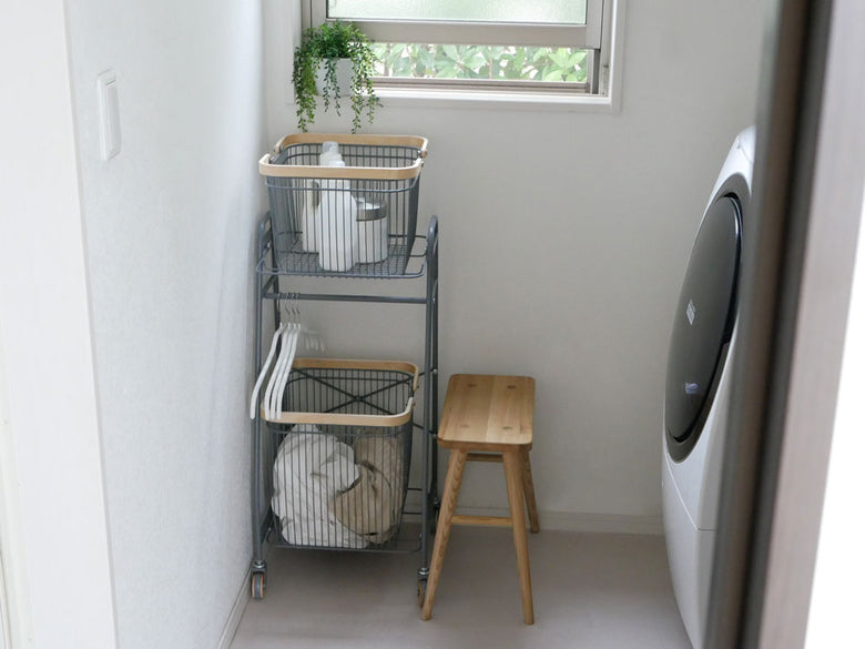 Mashマッシュのスチールキャリーバスケットワゴン S