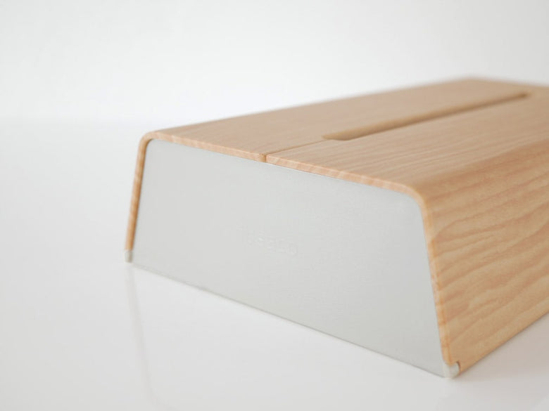 木材風の壁掛けティッシュケース