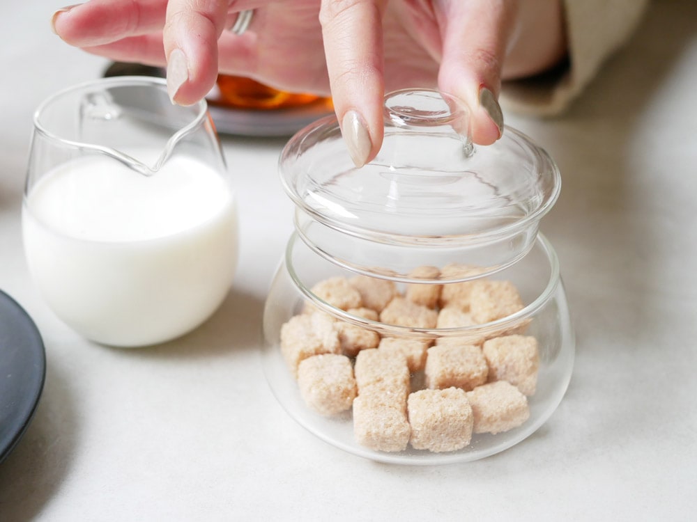 キントーUNITEA耐熱ガラスシュガーポットの写真