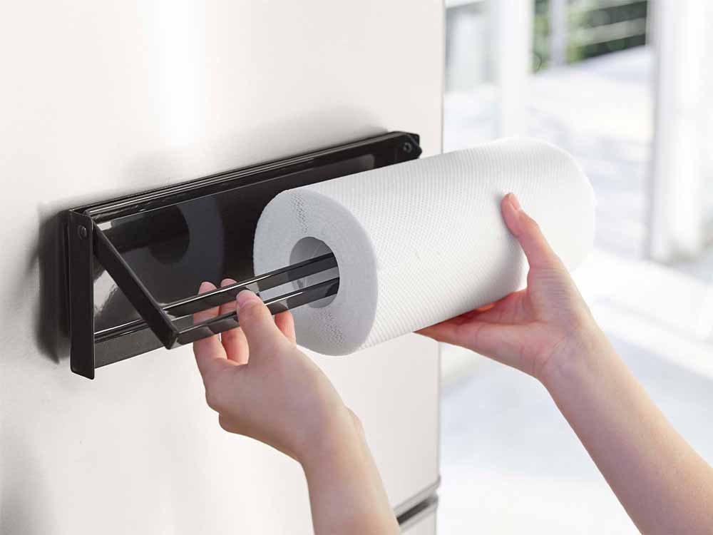 片手でカット可能なマグネットキッチンペーパーホルダー