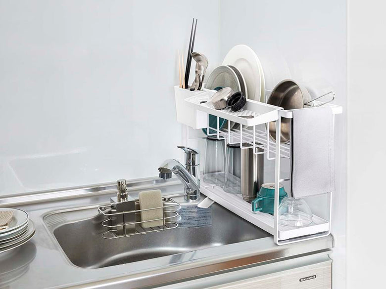 タワー製スリム2段水切りワイヤーバスケット