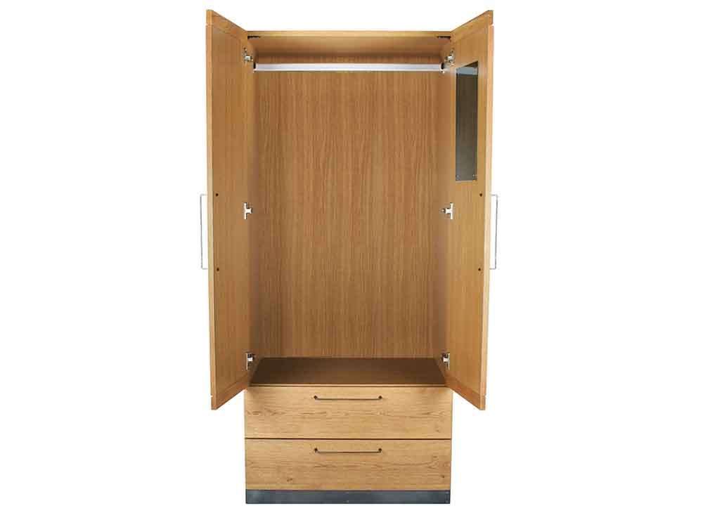 アデペシュのオーク無垢2ドアワードローブ