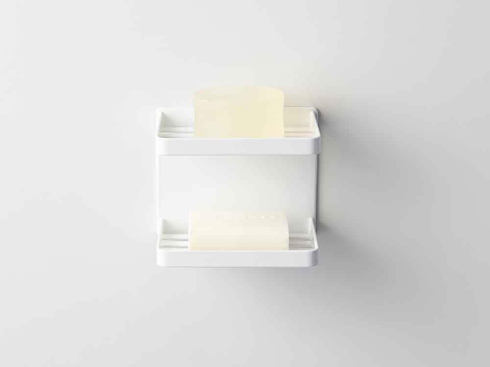 tower製マグネット2段バスルーム用ソープトレー