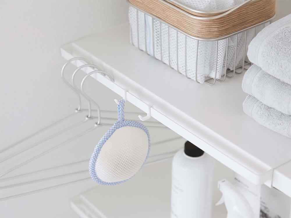 タワー伸縮つっぱり棚板と付属フック