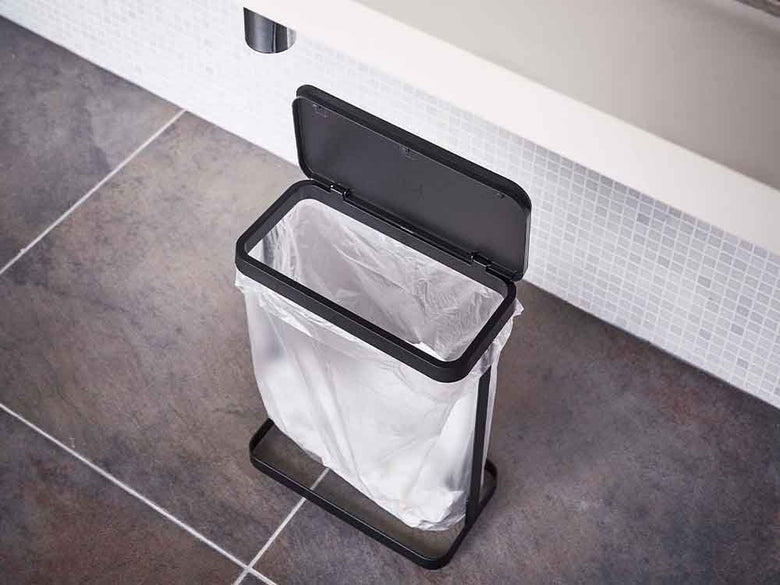ルーチェ分別ゴミ袋ホルダーの銀色横開きモデル